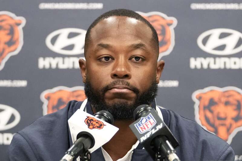 Best option for next Bears’ coach? How about no choice at all? Bears interim head coach Thomas Brown listens to reporters during an NFL football news conference at Halas Hall in….