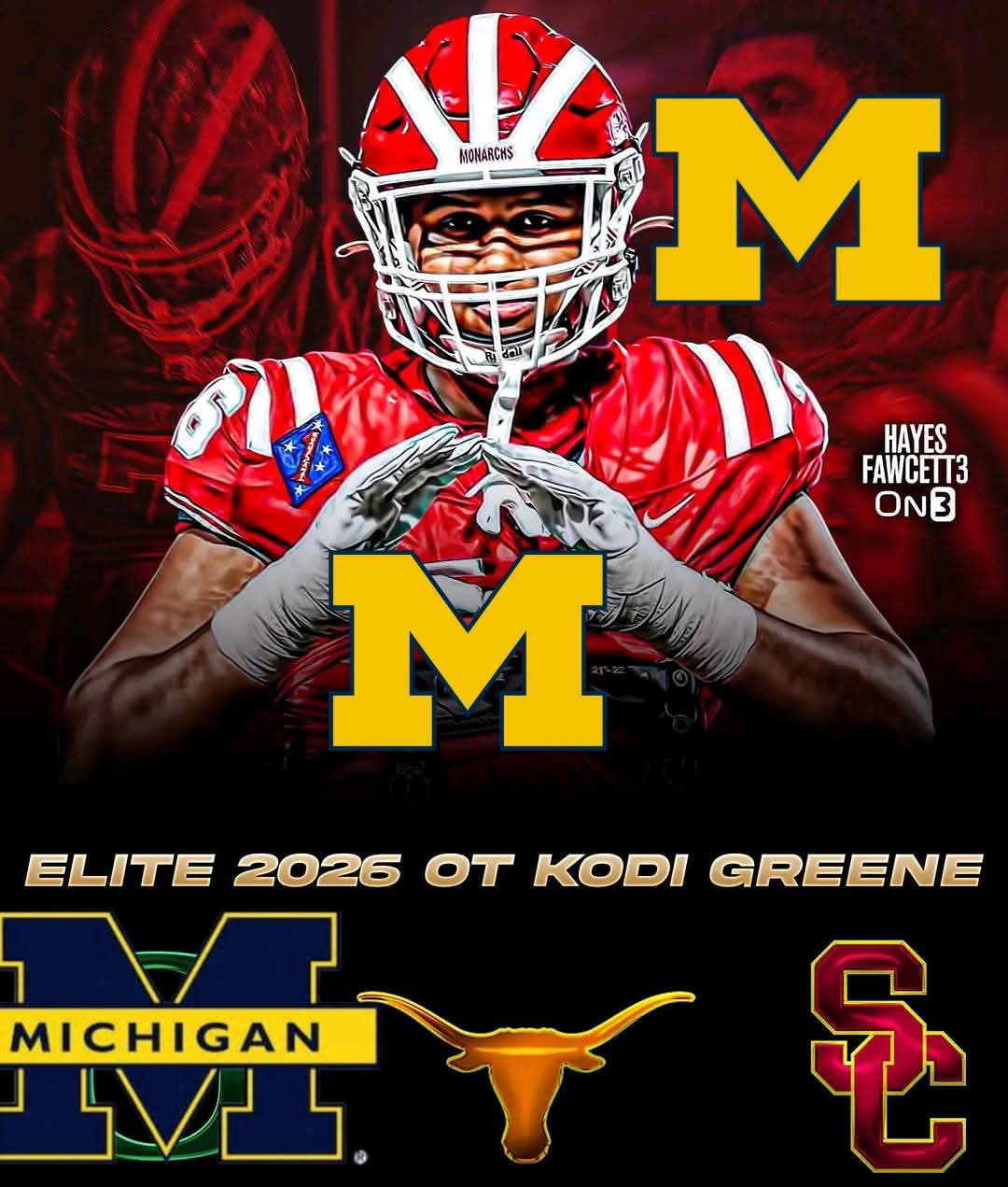 Michigan Wolverines Strike Again: 7-Foot, 5-Star WR Kodi Greene Commits, Rejecting Offers from Texas, SCU, and Ohio State…